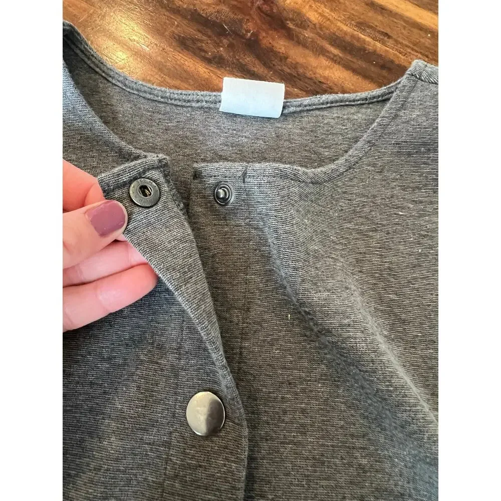 Gap Girls Button Front Shift Dress, Medium/8, Gray, Sleeveless, Pockets